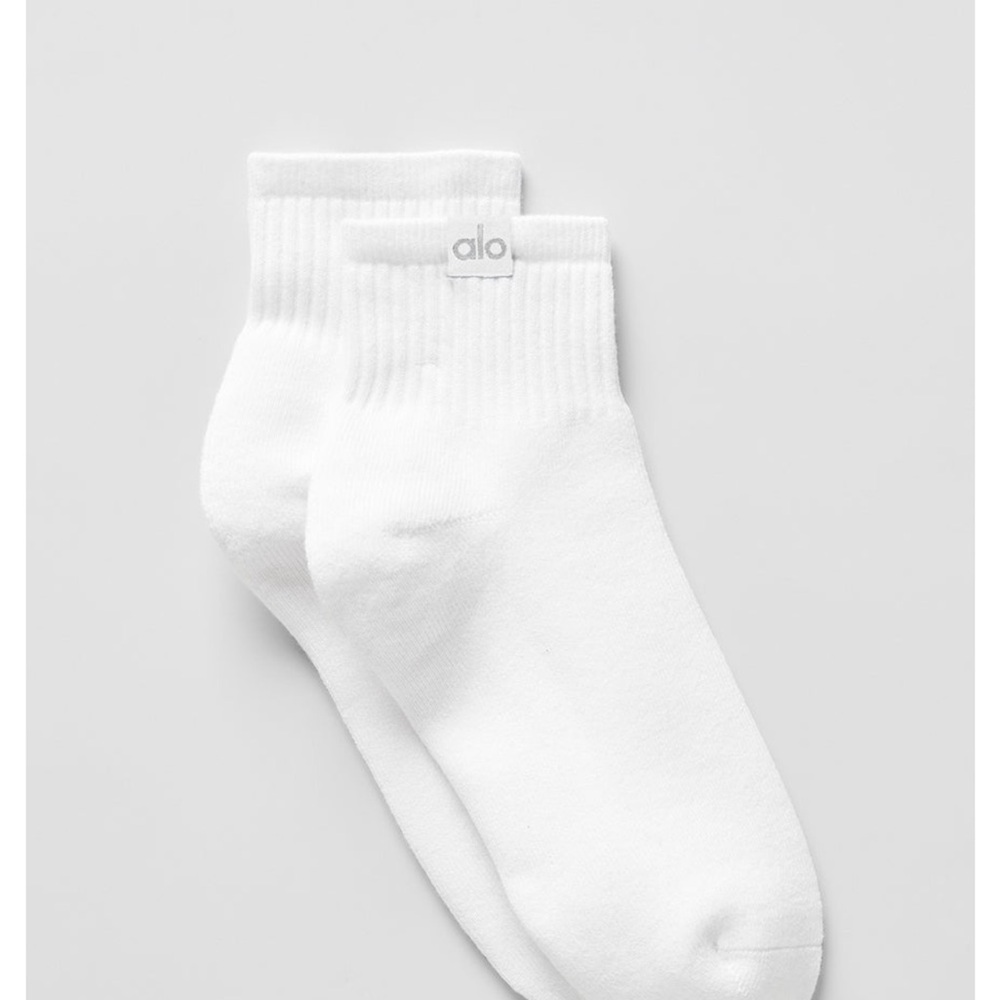ALO quarter crew Socks - White size small
